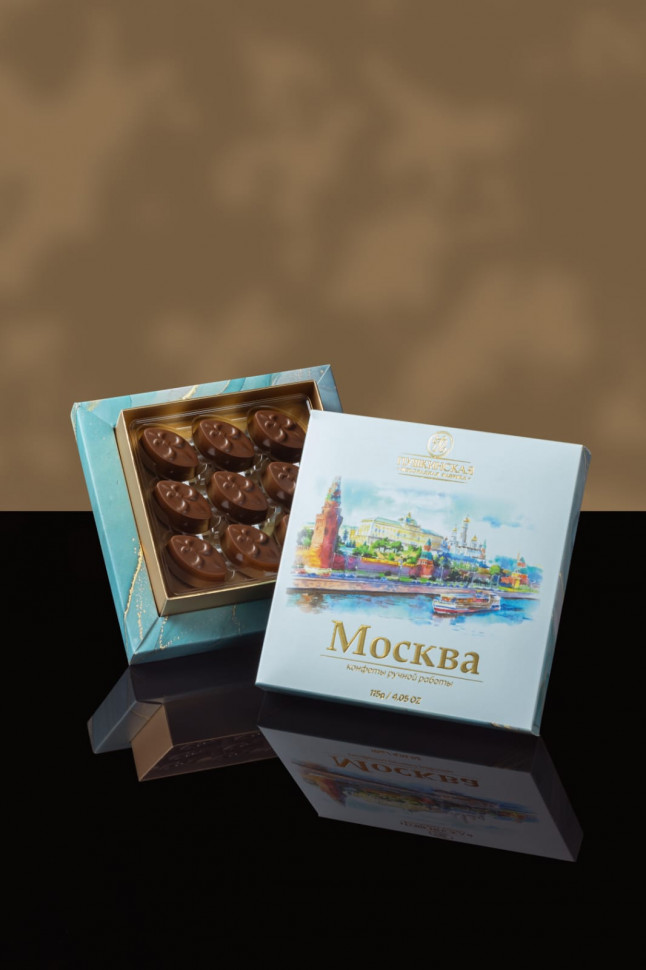  Пушкинская фабрика Конфеты Миндаль (Москва), 115г(голубая коробка) в Лобне