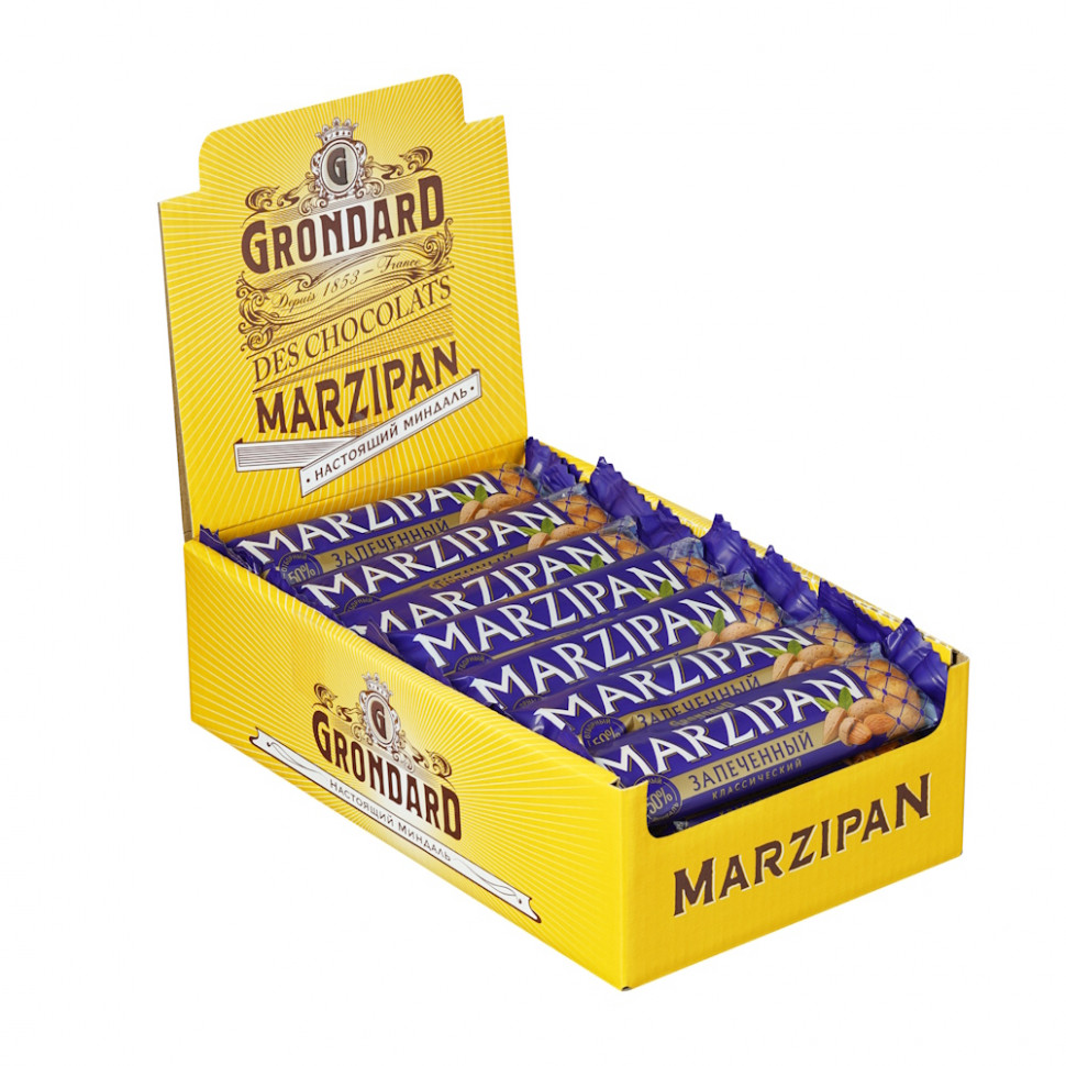  TM Grondard   (11161) Батончики НЕглазированные Марципановые Запечённые, (28шт по 40г)    в Лобне